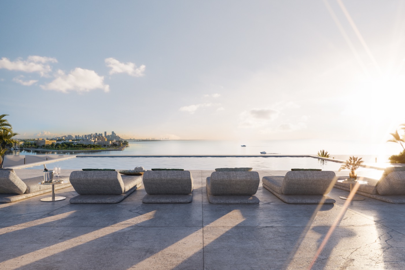 Vita at Grove Isle penthouse terrace with private pool