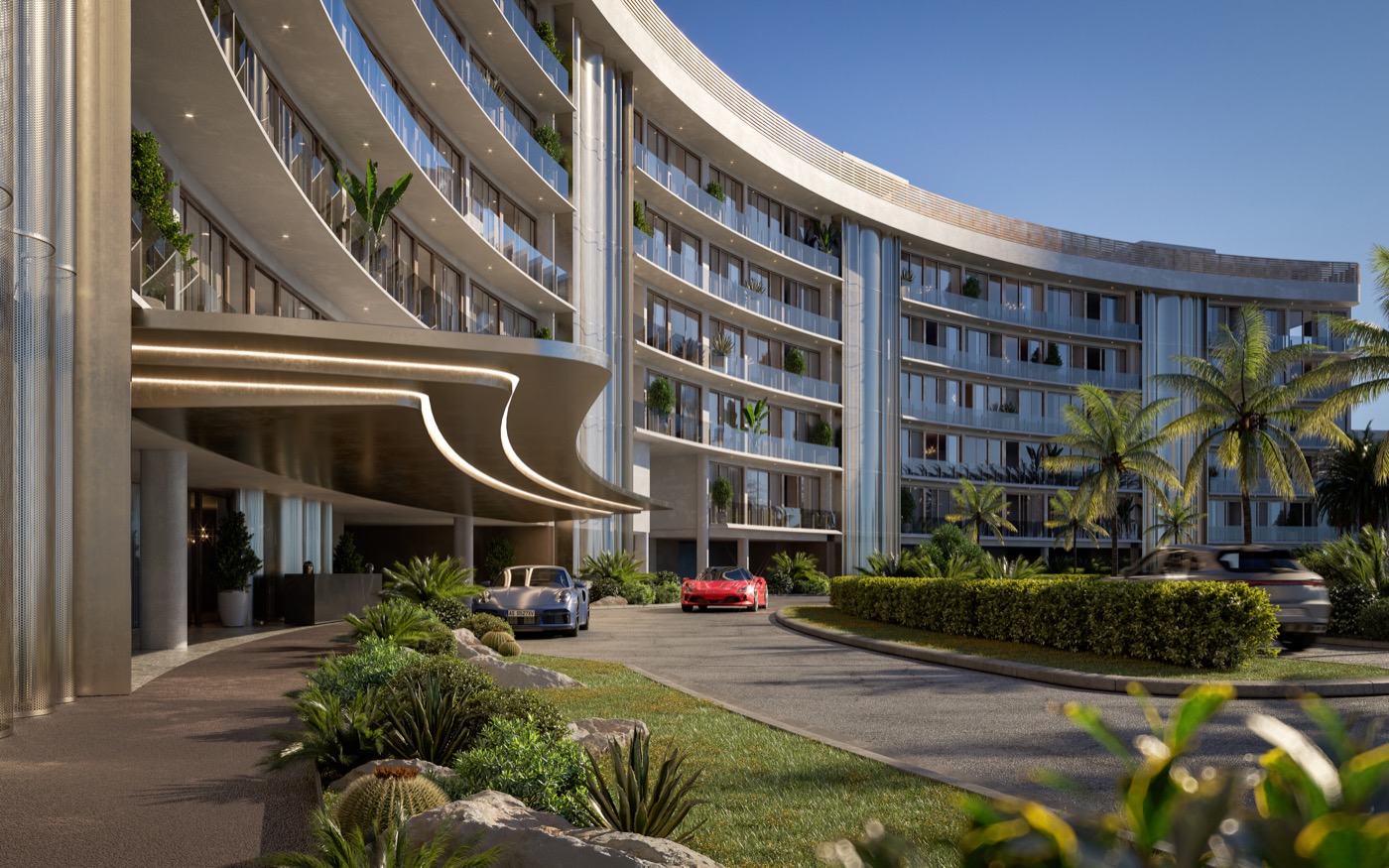 Vita at Grove Isle porte-cochere arrival